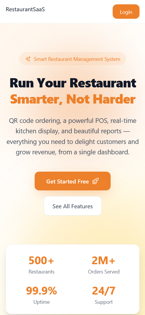 Restaurant Management System mobile